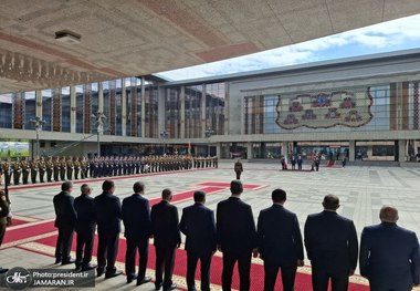 استقبال رسمی رئیس جمهور بلاروس از پزشکیان در کاخ ریاست جمهوری + عکس