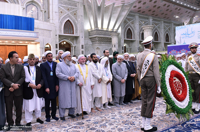 تجدید میثاق مهمانان سی و نهمین اجلاس وحدت اسلامی با آرمان‌های امام خمینی(س) -1