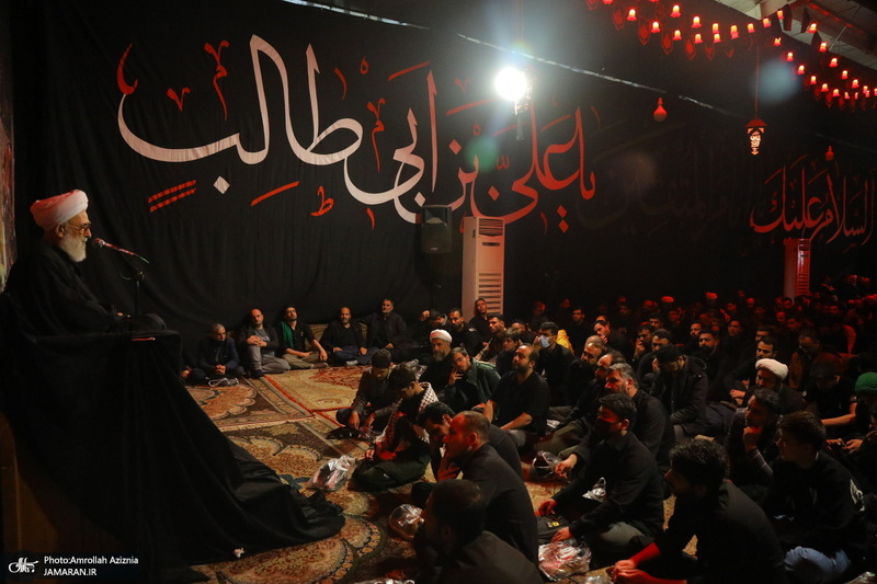 دسته عزاداری شهادت حضرت علی (ع) با حضور آیت‌الله العظمی وحید خراسانی