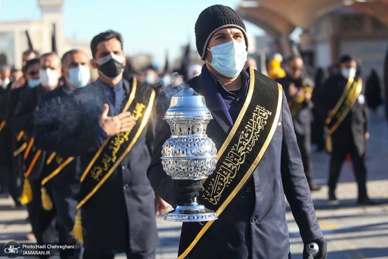 دسته عزاداری خادمان حرم کریمه اهل بیت (ع) در روز شهادت حضرت زهرا (س)‎‎