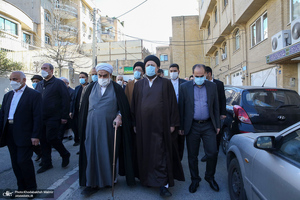 مراسم تشییع همسر آیت الله ری شهری با حضور سید حسن خمینی