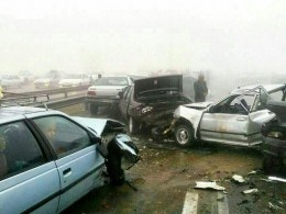 تصادف زنجیره‌ای 30 خودرو در جاده تبریز - اهر