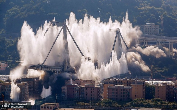انهدام پلی در ایتالیا با 550 کیلو ماده منفجره+ تصاویر