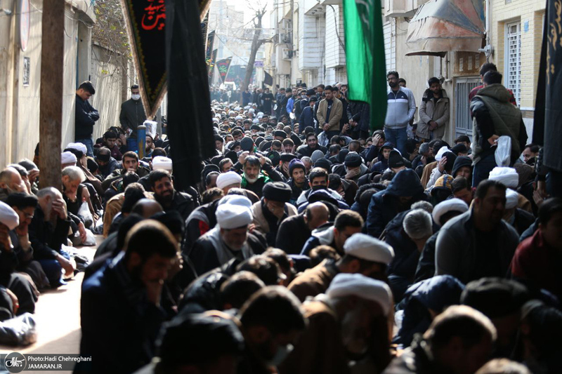 دسته عزاداری روز شهادت حضرت زهرا (س) با حضور آیت الله العظمی وحید خراسانی