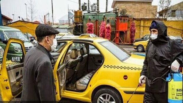 تاکسی‌های تربت‌حیدریه در برابر ویروس کرونا ضدعفونی شدند