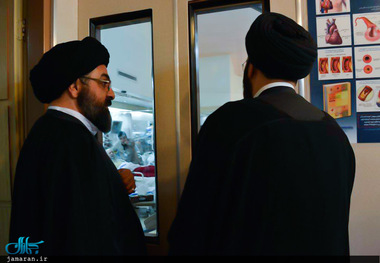 عیادت حجت الاسلام و المسلمین سید علی خمینی از آیت الله نورمفیدی + تصاویر