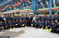 معاون اول رئیس جمهور در آئین افتتاح بزرگترین خط تولید تیرآهن در شرق کشور (1)