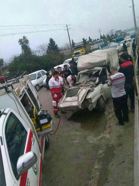 تصادف در جاده نوشهر - رویان منجر به مرگ 2نفر شد