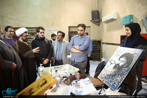 بازدید سید حسن خمینی از کارگاه هنری "یار و یادگار" در حسینیه جماران