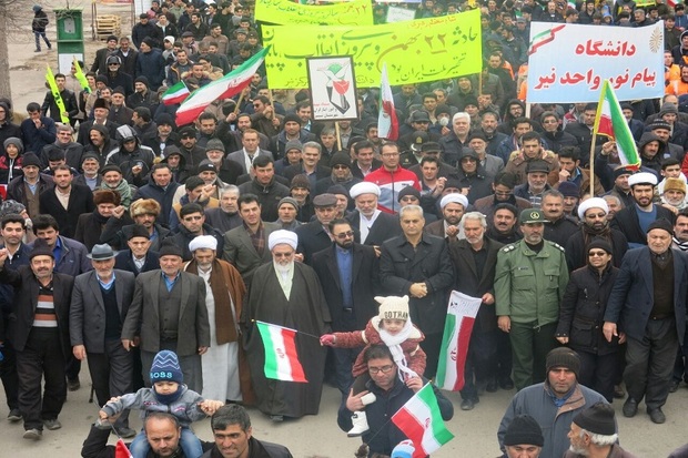 راهپیمایی با شکوه 22 بهمن در شهر نیر برگزار شد