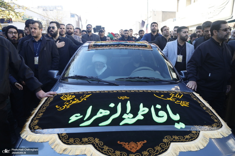 دسته عزاداری روز شهادت حضرت زهرا (س) با حضور آیت الله العظمی وحید خراسانی