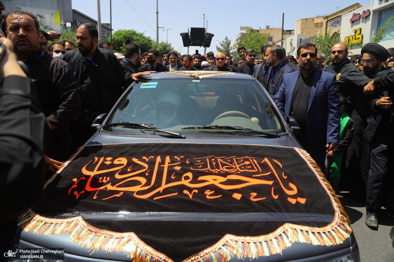دسته عزاداری روز شهادت امام صادق (ع) با حضور آیت الله العظمی وحید خراسانی