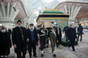 مراسم تشییع و خاکسپاری مرحوم حاج عیسی جعفری در حرم امام خمینی(س)