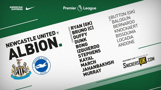 جهانبخش در ترکیب اصلی برایتون مقابل نیوکاسل
