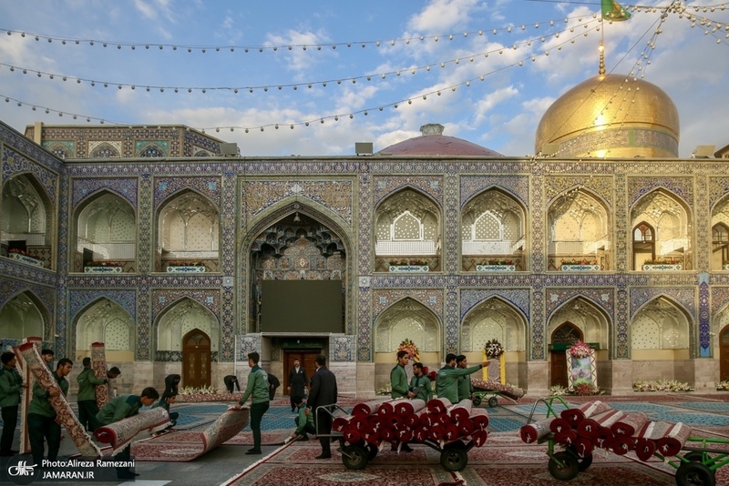 حال و هواى حرم مطهر رضوی در شام ولادت امام رضا (ع)