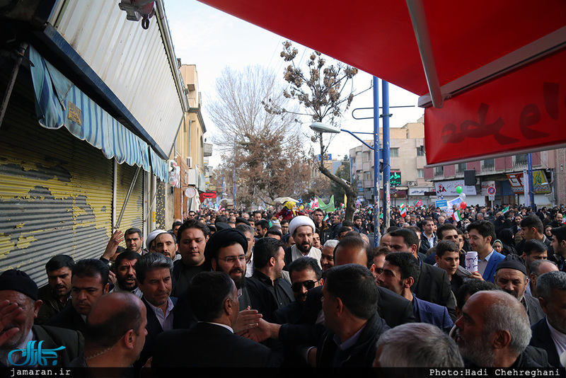 حضور سید علی خمینی در راهپیمایی 22 بهمن 