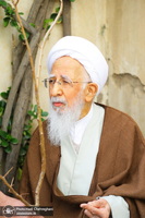 کاشت نهال توسط آیت الله العظمی جوادی آملی در هفته درختکاری