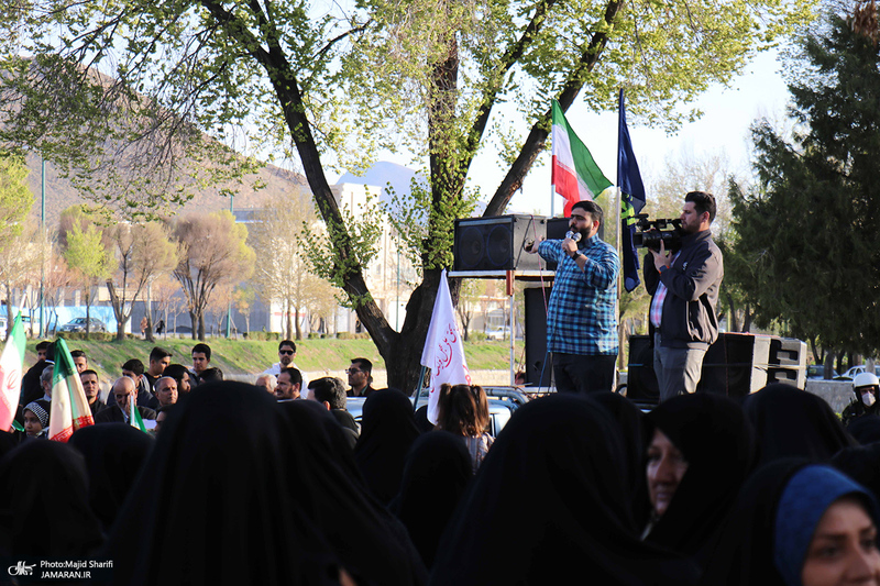 تجمع مردم خمین در حمایت از حمله موشکی و پهپادی به رژیم صهیونیستی