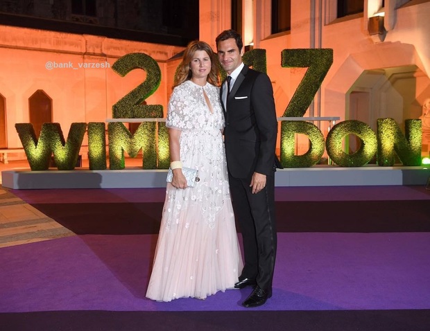 تصویری از فدرر و همسرش در مراسم شام قهرمانان ویمبلدون
