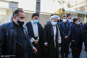 مراسم تشییع همسر آیت الله ری شهری با حضور سید حسن خمینی