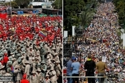 صف آرایی موافقان و مخالفان مادورو+ تصاویر