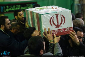 مراسم تشییع و خاکسپاری پیکر مطهر شهید گمنام در حوزه علمیه معیر 