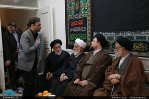 حضور سید حسن خمینی در منزل مرحوم حاج شيخ محمد حسن قرهى(ره)