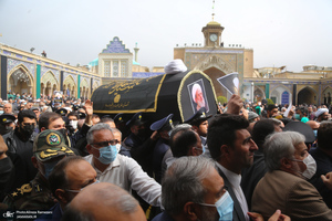 مراسم تشییع و خاکسپاری پیکر آیت الله ری شهری (ره) در حرم حضرت عبدالعظیم حسنی (ع)