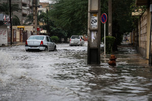 آبگرفتگی معابر شهر اهواز بعد از بارندگی