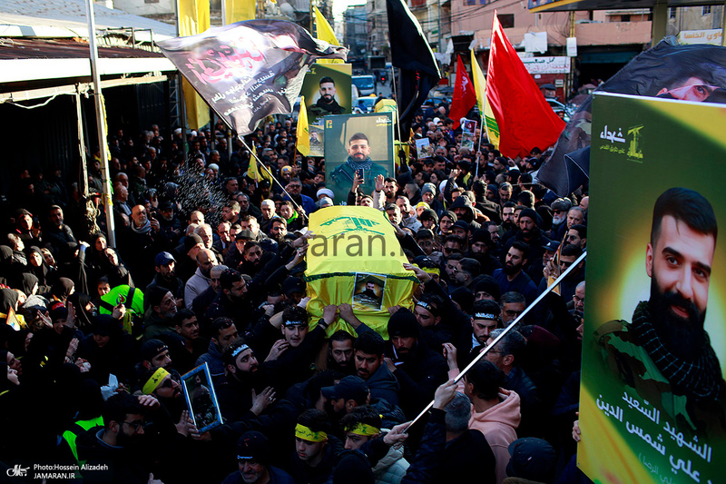 مراسم تشییع شهدای حزب الله در بیروت