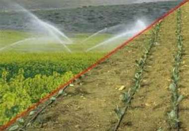 اجرای آبیاری بارانی و قطره ای در 2 هزار و 618 هکتار از پایاب سد آیدوغموش میانه