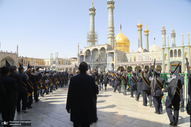 دسته عزاداری خادمین حرم حضرت معصومه (س) در روز شهادت امام رضا (ع)