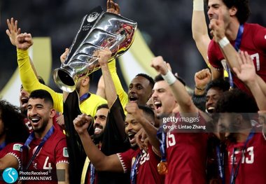 ویدیو| لحظه بالا بردن جام قهرمانی آسیا توسط کاپیتان قطر