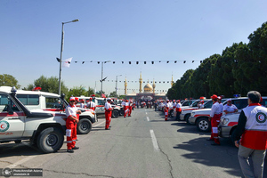 بدرقه 22 هزار امدادگر هلال احمر از جوار حرم امام خمینی (س)