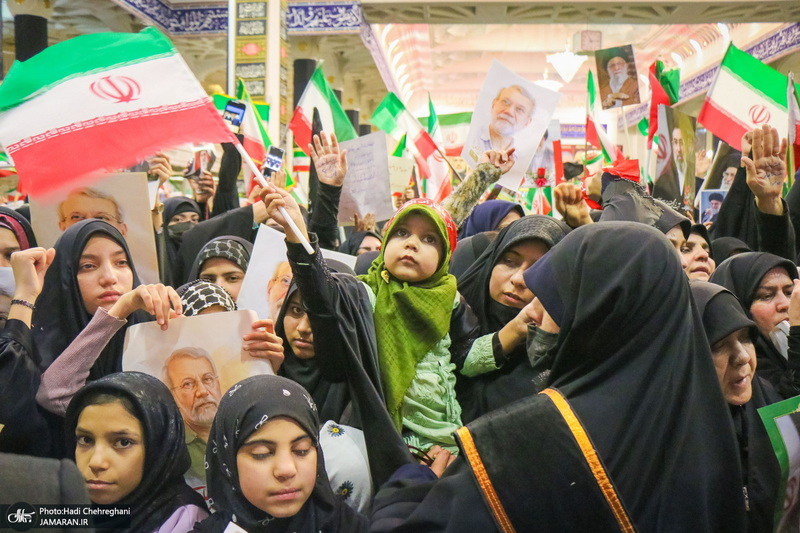 مراسم استقبال و وداع با پیکر مطهر شهید علی لاریجانی در قم