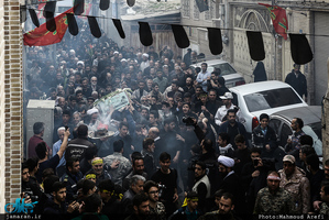 مراسم تشییع و خاکسپاری پیکر مطهر شهید گمنام در حوزه علمیه معیر 