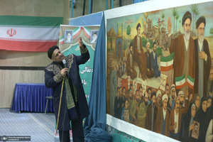 رونمایی از پرده نقالی خوانی (امام مردم) در حسینیه جماران