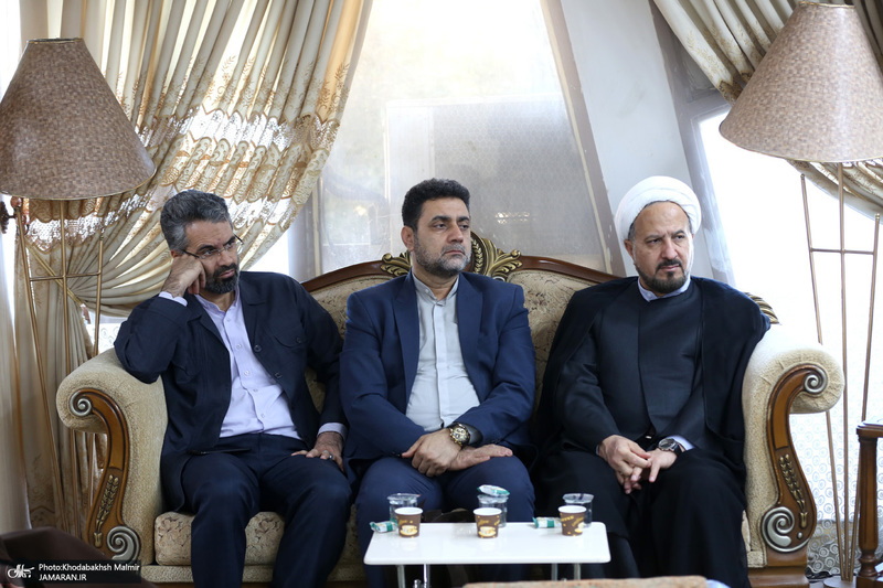 دیدار علی کمساری با شیخ الهاشمی رئیس موسسه الغری در نجف