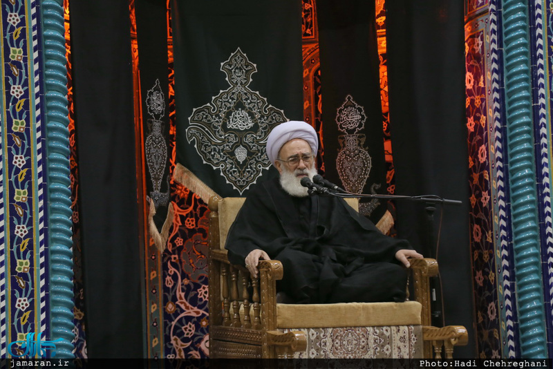 عزاداری اباعبدالله الحسین(ع) در بیت آیت الله العظمی جوادی آملی با حضور سید علی خمینی