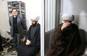 عزاداری شهادت حضرت فاطمه(س) در بیت آیت الله دوستی زنجانی با حضور سید حسن خمینی