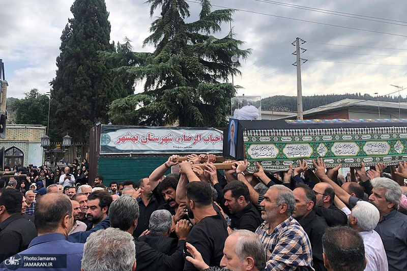 مراسم خاکسپاری حجت الاسلام والمسلمین علی اصغر رحمانی خلیلی در بهشهر