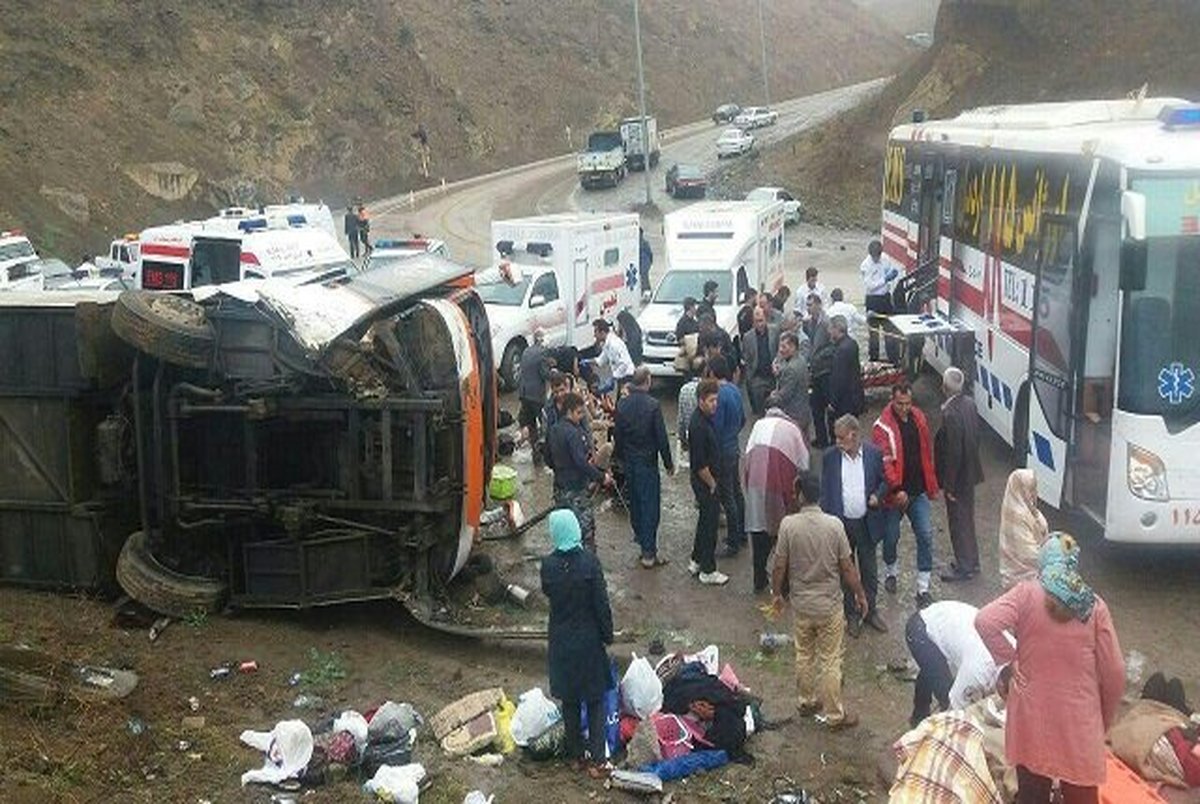 9 کشته و 36 مصدوم در حادثه واژگونی اتوبوس + اسامی
