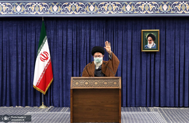 ارتباط تصویری رهبر معظم انقلاب با مردم قم