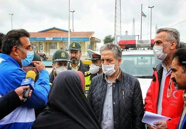 غربالگری کرونا درمبادی ورودی وخروجی گلستان فعالیت ۱۲۰نیروی داوطلب