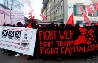 تظاهرات علیه سفر ترامپ به داووس
