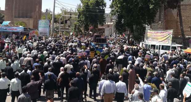 راهپیمایی روز جهانی قدس در ورامین برگزار شد