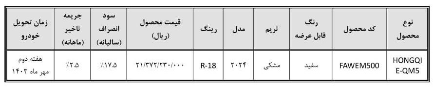 فروش فوری هونگچی برقی