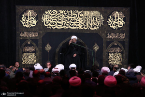 دسته عزاداری روز شهادت حضرت زهرا (س) با حضور آیت الله العظمی وحید خراسانی