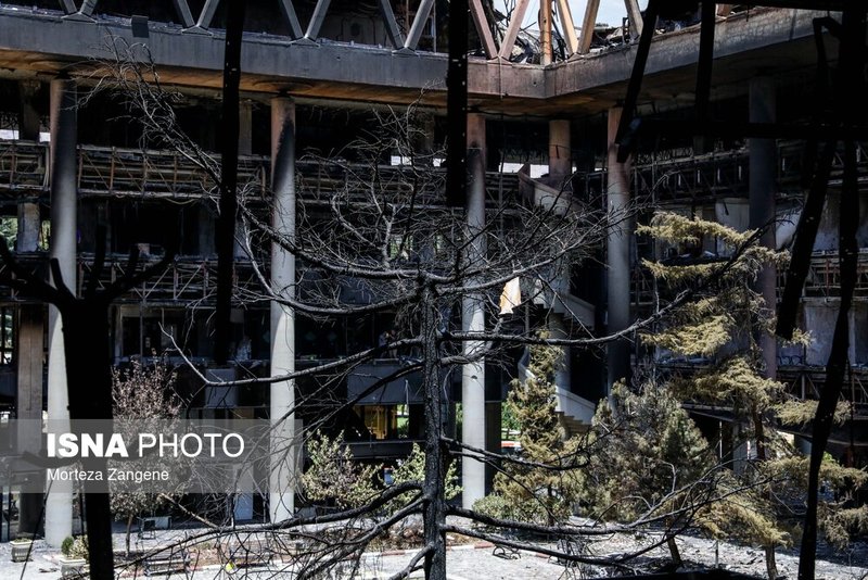 تصاویری از ساختمان شیشه‌ای سازمان صدا و سیما پس از تجاوز وحشیانه رژیم صهیونیستی