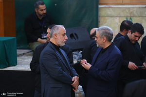 مراسم خاکسپاری شهید حسین امیرعبداللهیان در حرم حضرت عبدالعظیم حسنی (ع)